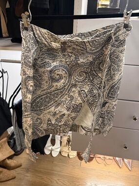 ETRO Milano Paisley Cotton Asymmetrical Mini Skirt IT 46